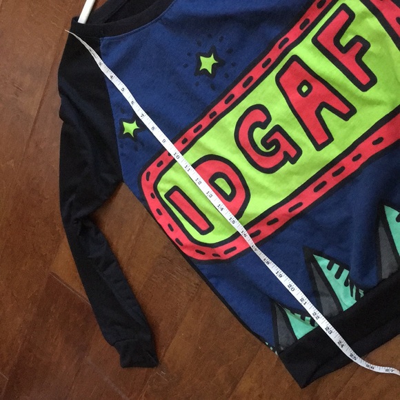 IDGAF Long Raglan Sleeve Top Small Medium Black - Picture 8 of 8